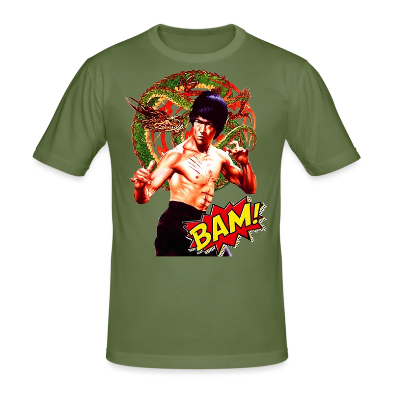 Männer Gildan Heavy Kurzarm T-Shirt Streetwear Bruce Lee