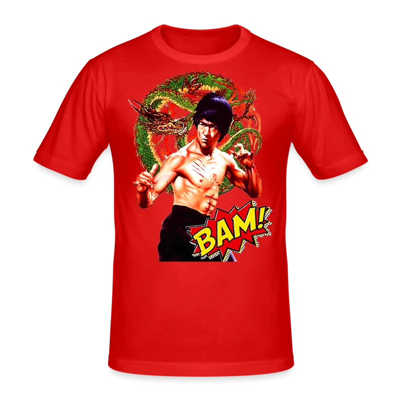Männer Gildan Heavy Kurzarm T-Shirt Streetwear Bruce Lee