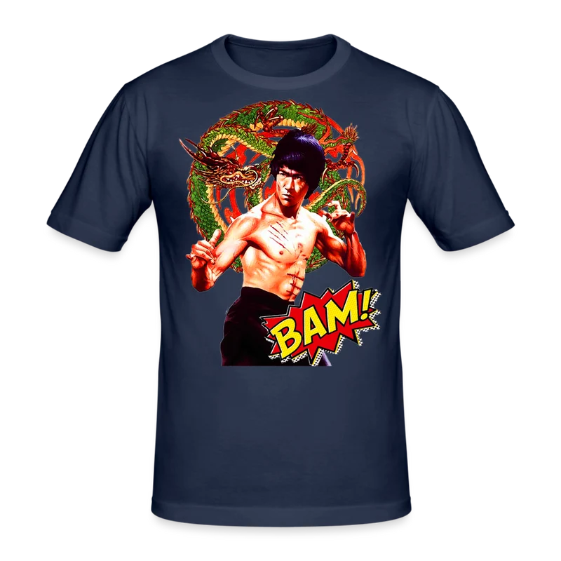 Männer Gildan Heavy Kurzarm T-Shirt Streetwear Bruce Lee