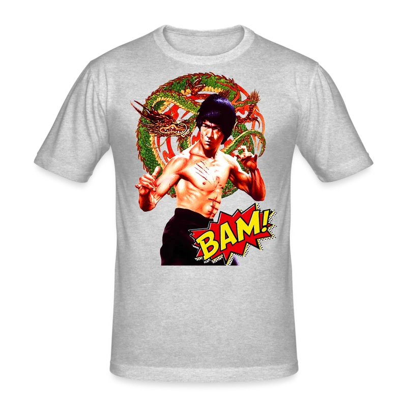 Männer Gildan Heavy Kurzarm T-Shirt Streetwear Bruce Lee