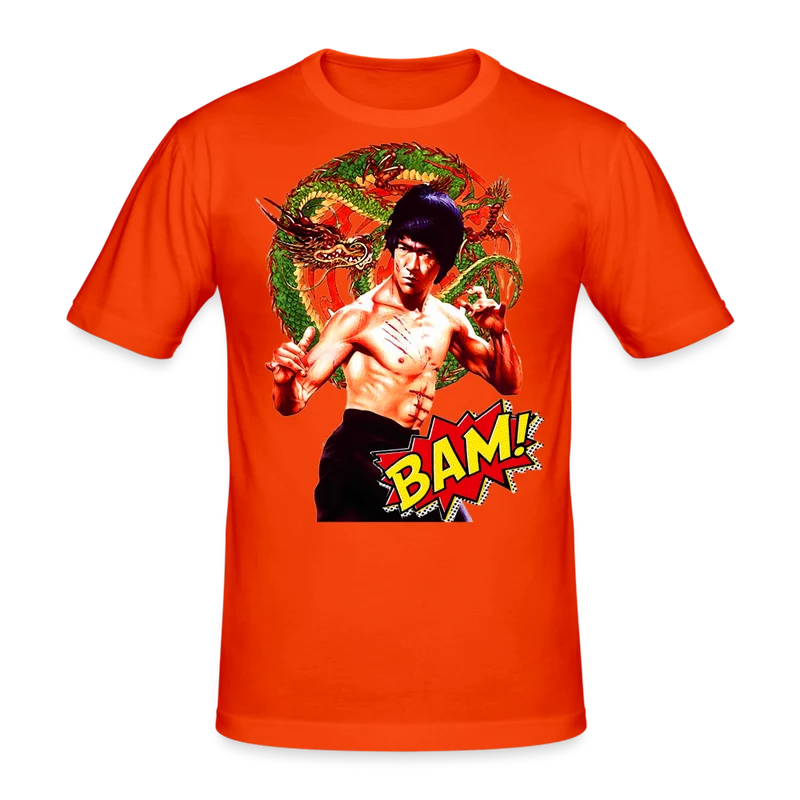 Männer Gildan Heavy Kurzarm T-Shirt Streetwear Bruce Lee