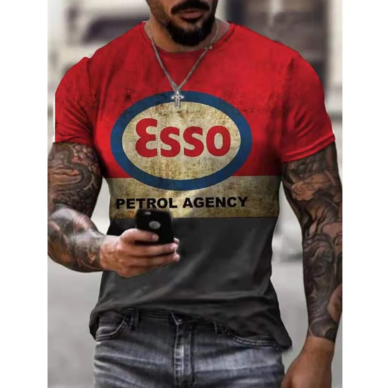 Herren Fashion Vintage 3D T-Shirt Rundhals Unisex Sommer Streetwear