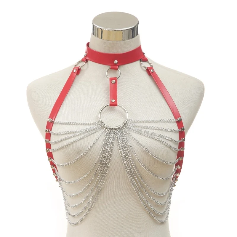 Sexy Harness Kette BH Gürtel Toys Punk Goth Frauen Bdsm Bondage Dessous