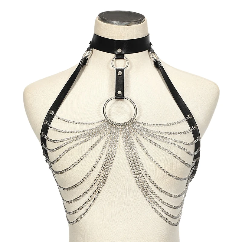 Sexy Harness Kette BH Gürtel Toys Punk Goth Frauen Bdsm Bondage Dessous