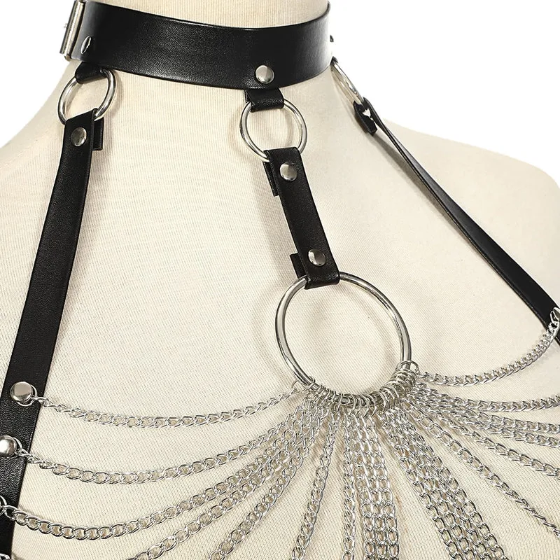 Sexy Harness Kette BH Gürtel Toys Punk Goth Frauen Bdsm Bondage Dessous