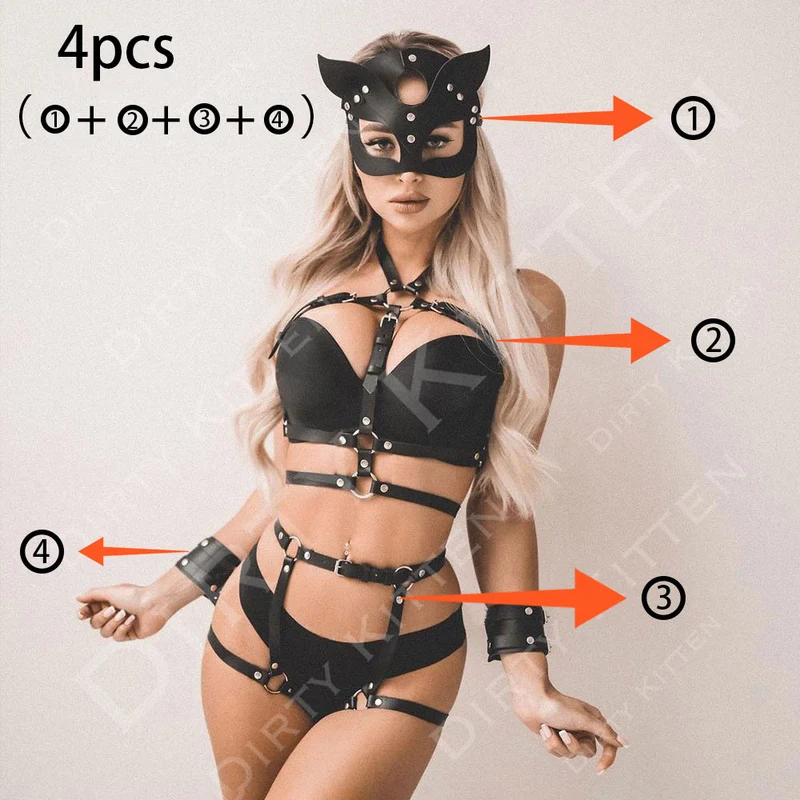 Leder Bein Harness Strumpfband Sexy Toys Punk Goth Frauen Bdsm Bondage Dessous