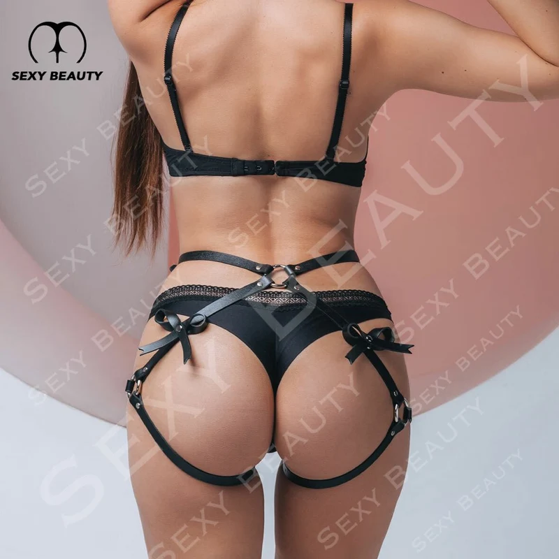 Leder Bein Harness Strumpfband Sexy Toys Punk Goth Frauen Bdsm Bondage Dessous