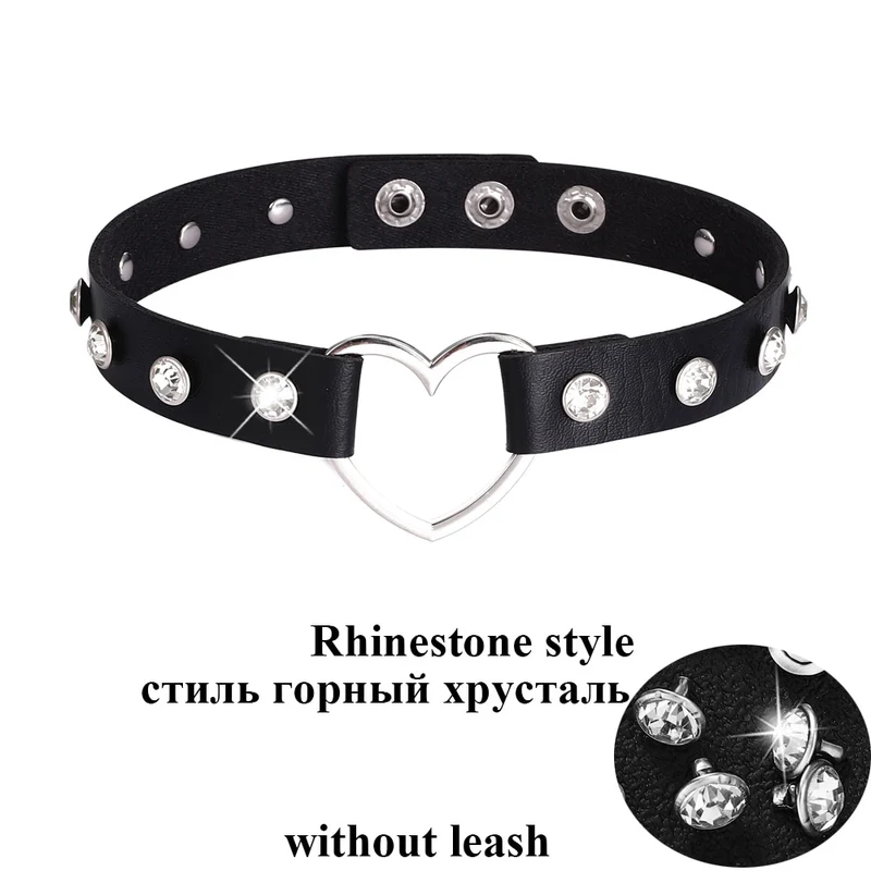 Frauen Sexy Punk Leder Dessous Halsband O-Ring Gürtelschnalle Halskette