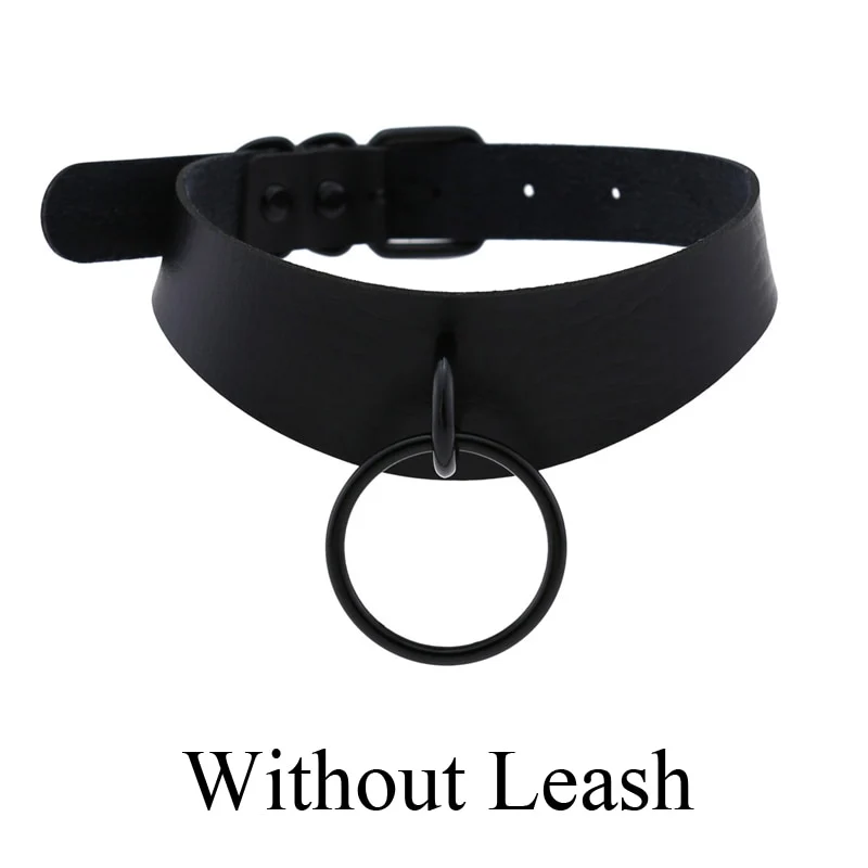 Frauen Sexy Punk Leder Dessous Halsband O-Ring Gürtelschnalle Halskette