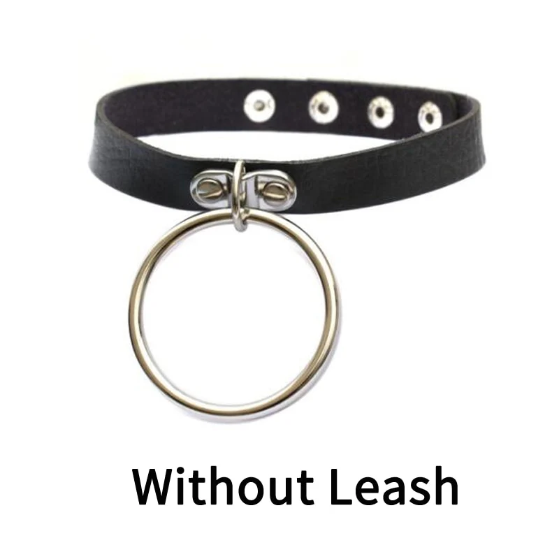 Frauen Sexy Punk Leder Dessous Halsband O-Ring Gürtelschnalle Halskette