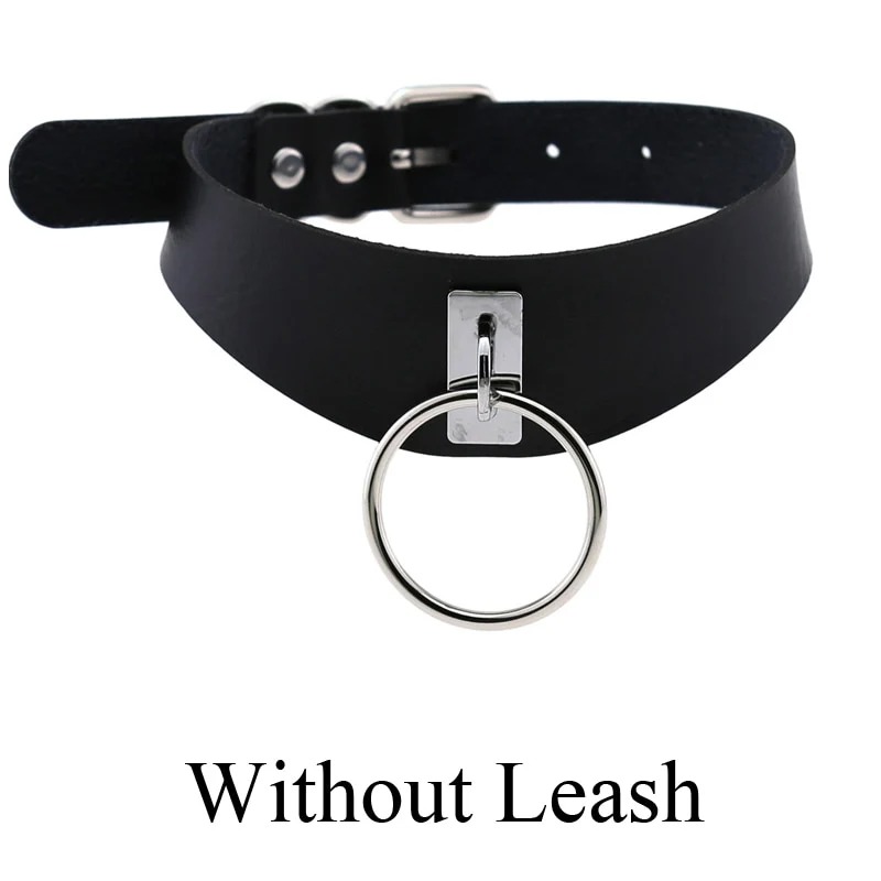 Frauen Sexy Punk Leder Dessous Halsband O-Ring Gürtelschnalle Halskette