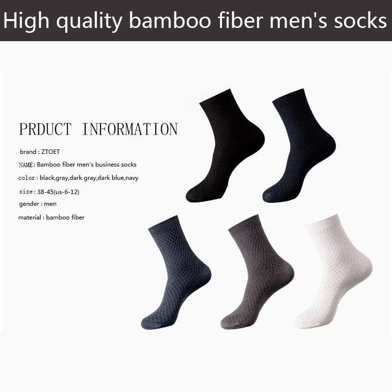 10 Paar Herren Business Socken aus Bambusfaser Atmungsaktives größe 38-45