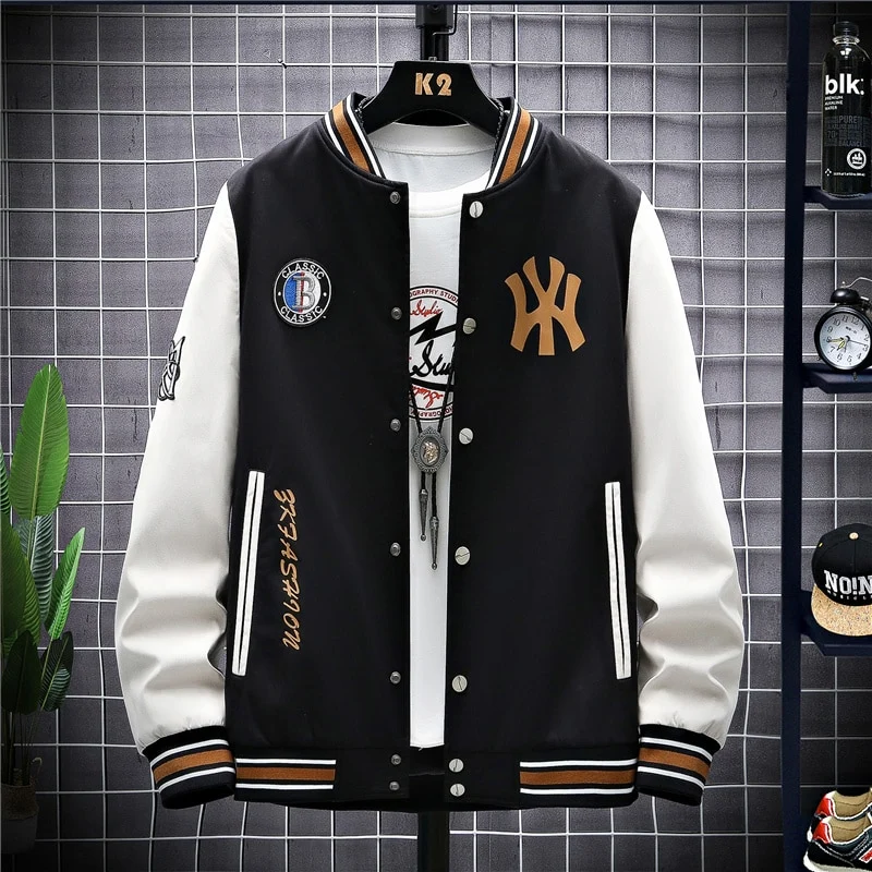 Just Hoods NY College Baseball Jacke Unisex Sweatjacke 3 Farben Collegejacke