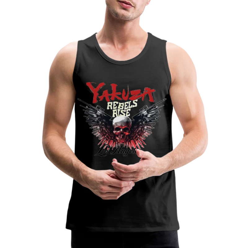 Männer Premium Tanktop T-Shirt Yakuza Muskelshirt Achselshirt