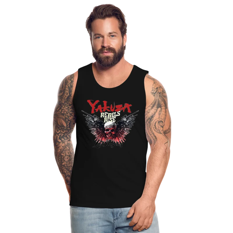 Männer Premium Tanktop T-Shirt Yakuza Muskelshirt Achselshirt