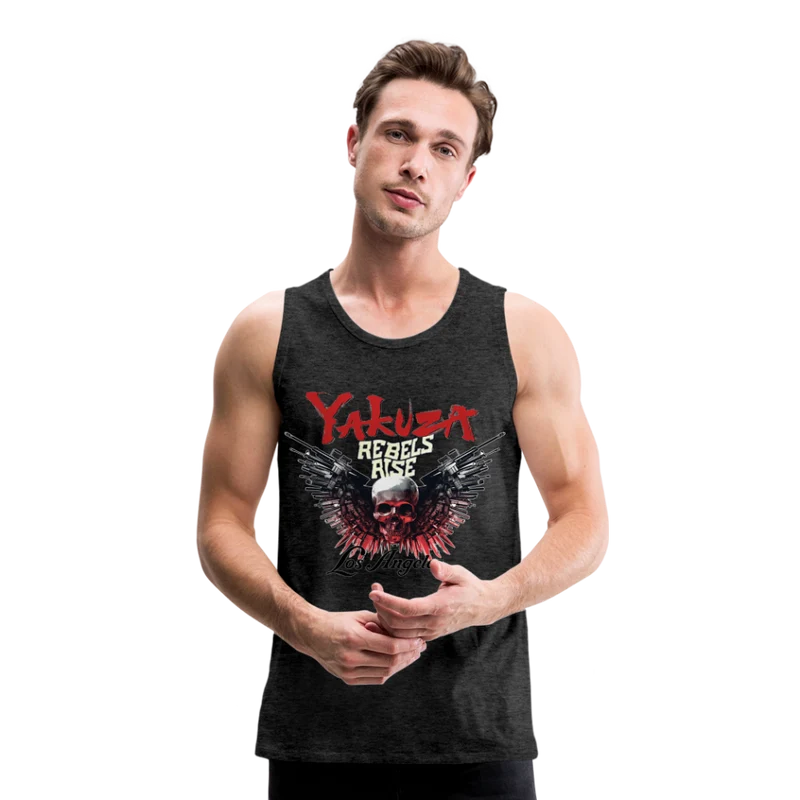 Männer Premium Tanktop T-Shirt Yakuza Muskelshirt Achselshirt