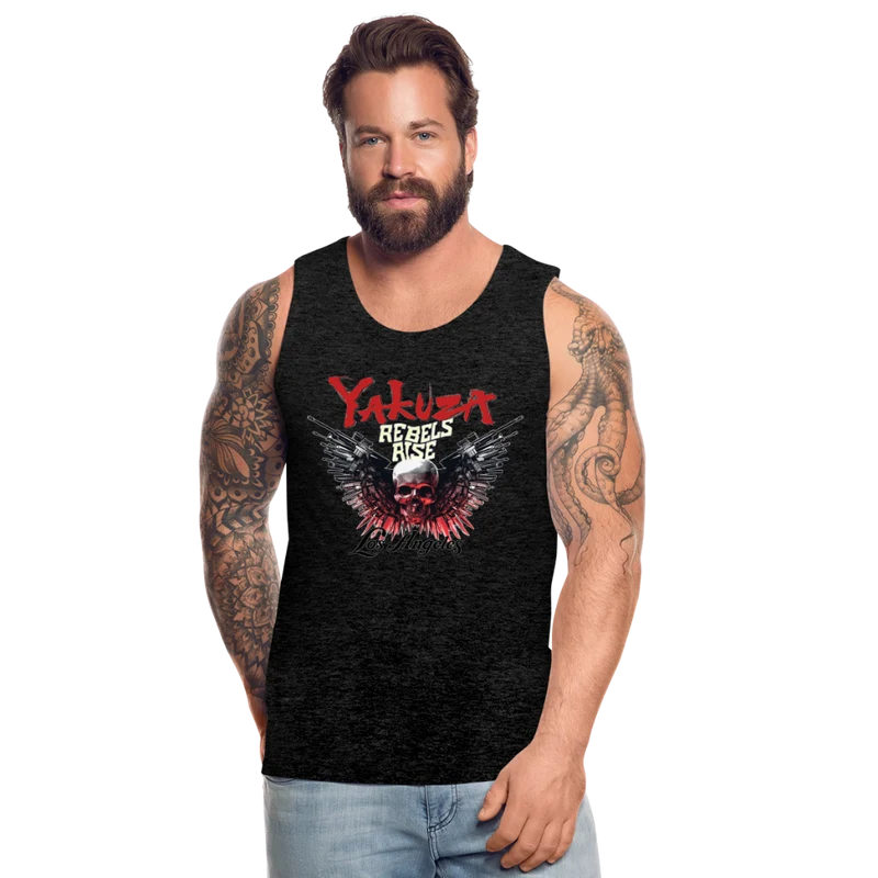 Männer Premium Tanktop T-Shirt Yakuza Muskelshirt Achselshirt