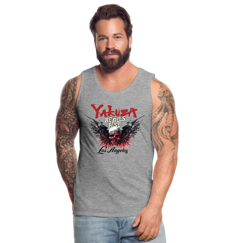 Männer Premium Tanktop T-Shirt Yakuza Muskelshirt Achselshirt
