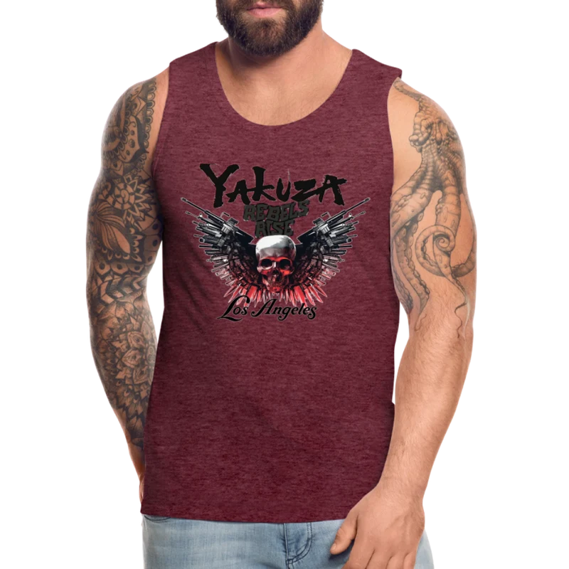 Männer Premium Tanktop T-Shirt Yakuza Muskelshirt Achselshirt