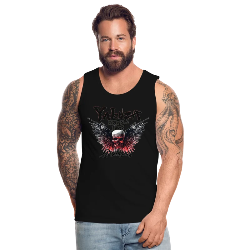 Männer Premium Tanktop T-Shirt Yakuza Muskelshirt Achselshirt