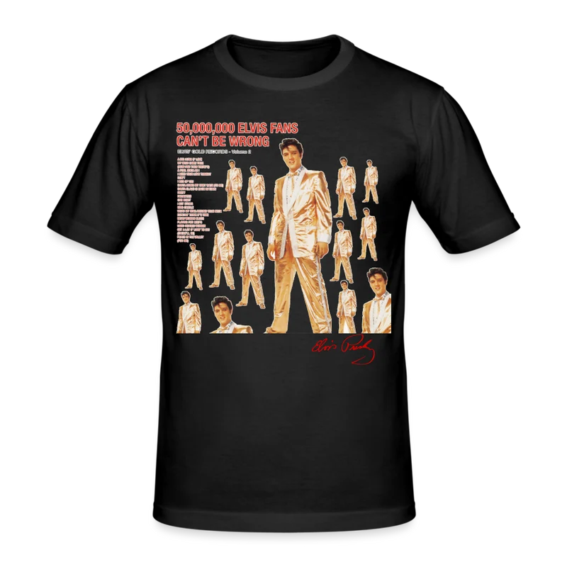 Männer T-Shirt Streetwear Elvis Herren Shirt Rundhals Unisex 100% Baumwolle