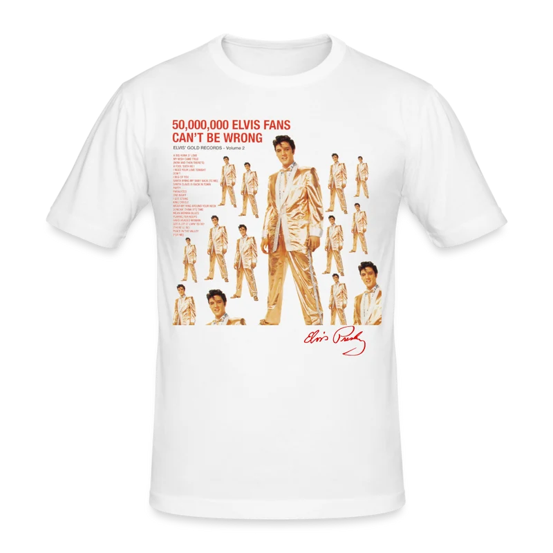 Männer T-Shirt Streetwear Elvis Herren Shirt Rundhals Unisex 100% Baumwolle