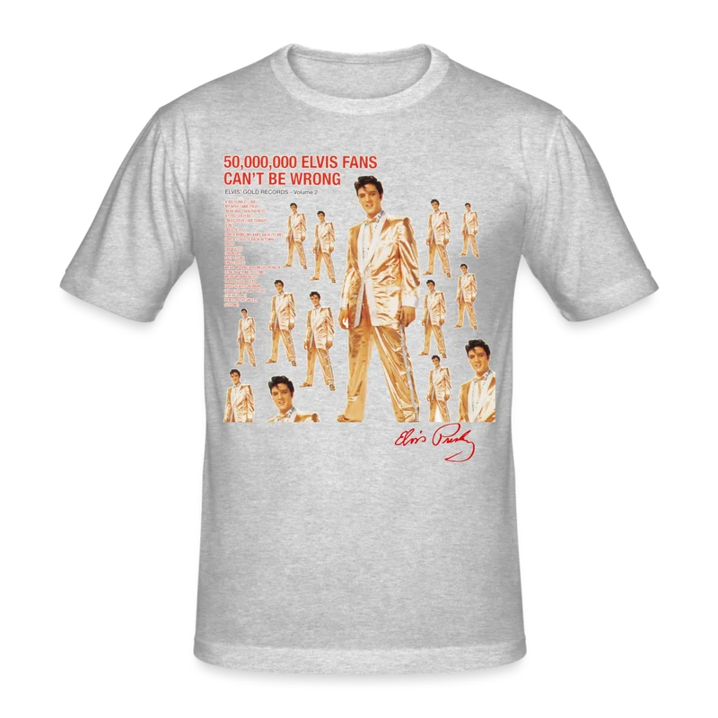 Männer T-Shirt Streetwear Elvis Herren Shirt Rundhals Unisex 100% Baumwolle