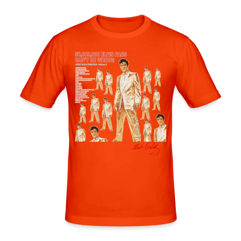 Männer T-Shirt Streetwear Elvis Herren Shirt Rundhals Unisex 100% Baumwolle