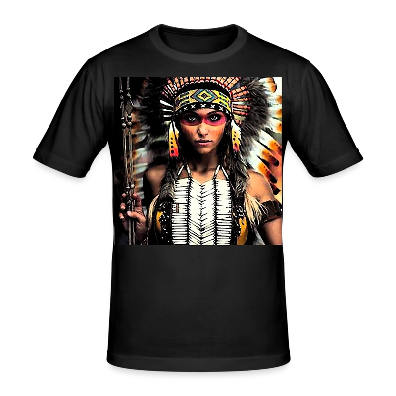 Männer Gildan Heavy Kurzarm T-Shirt Streetwear Indianer