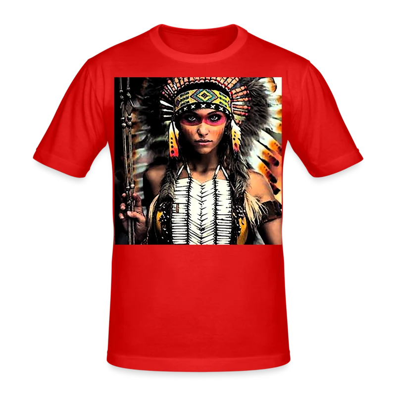 Männer Gildan Heavy Kurzarm T-Shirt Streetwear Indianer