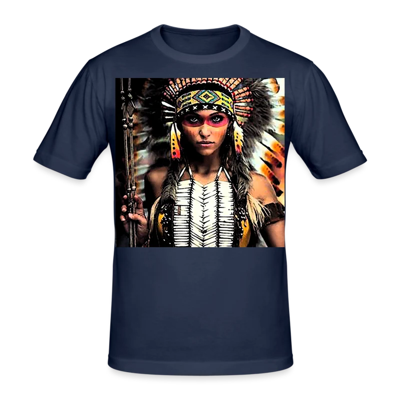Männer Gildan Heavy Kurzarm T-Shirt Streetwear Indianer