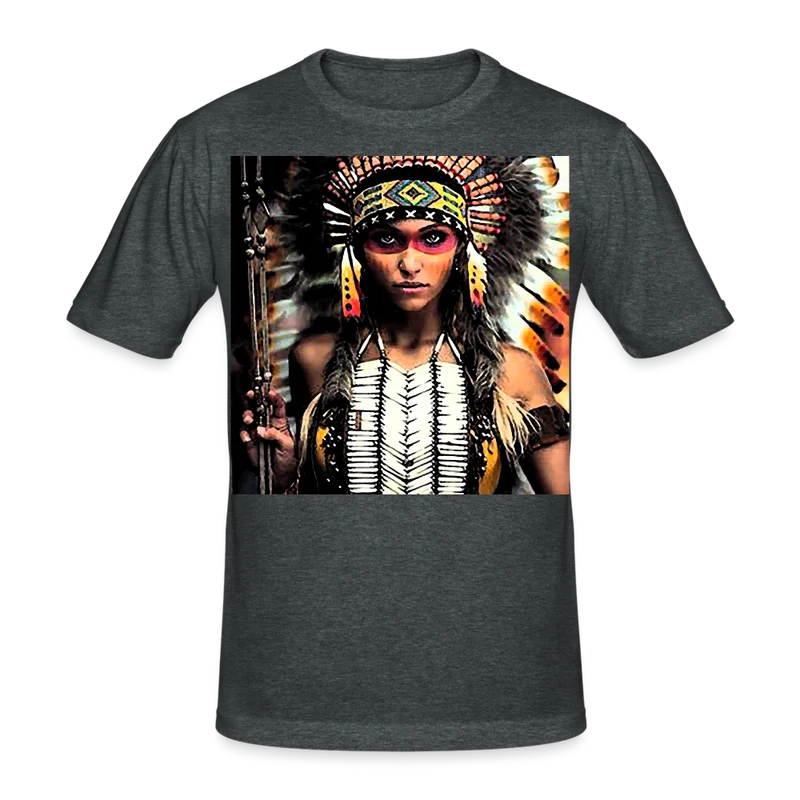 Männer Gildan Heavy Kurzarm T-Shirt Streetwear Indianer