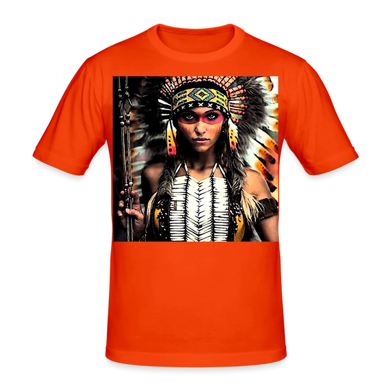 Männer Gildan Heavy Kurzarm T-Shirt Streetwear Indianer