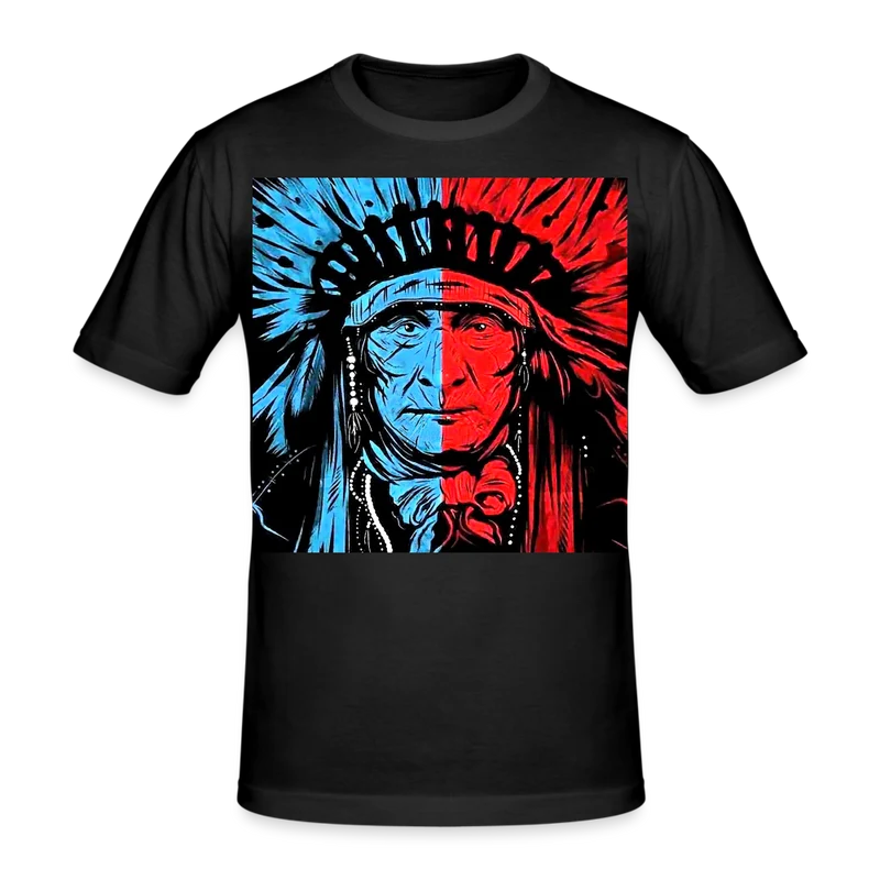 Männer Gildan Heavy Kurzarm T-Shirt Streetwear Indianer