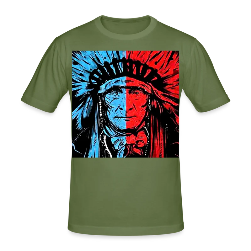 Männer Gildan Heavy Kurzarm T-Shirt Streetwear Indianer