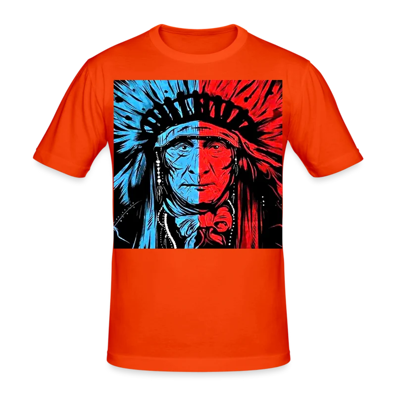 Männer Gildan Heavy Kurzarm T-Shirt Streetwear Indianer
