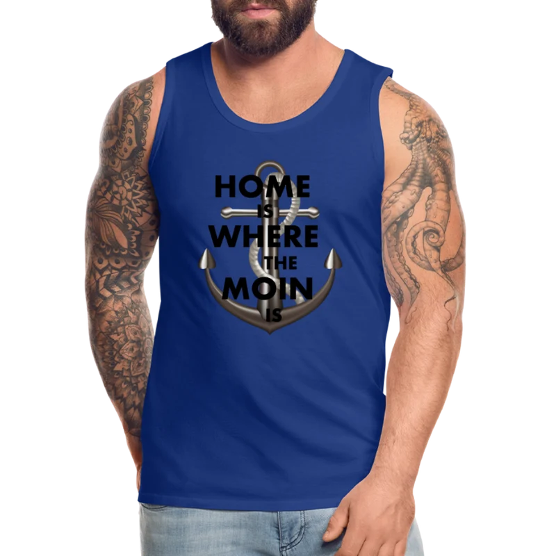 Männer Premium Tanktop T-Shirt Muskelshirt Achselshirt Home is Where the Moin is