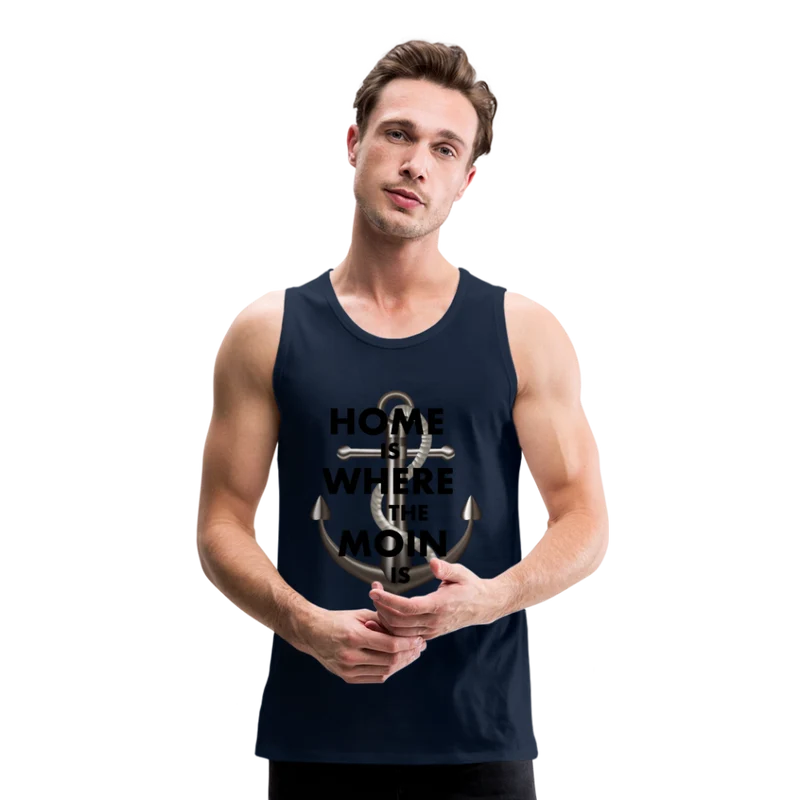 Männer Premium Tanktop T-Shirt Muskelshirt Achselshirt Home is Where the Moin is