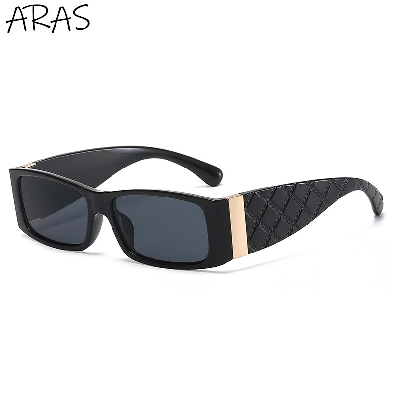 Designer Rechteck Sonnenbrille Damen Quadratische Kleine Gläser Vintage UV400