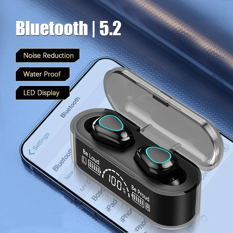 Bluetooth 5,2 Kopfhörer Mini Gaming Headset Stereo Ohrhörer EarBuds mit Mikro