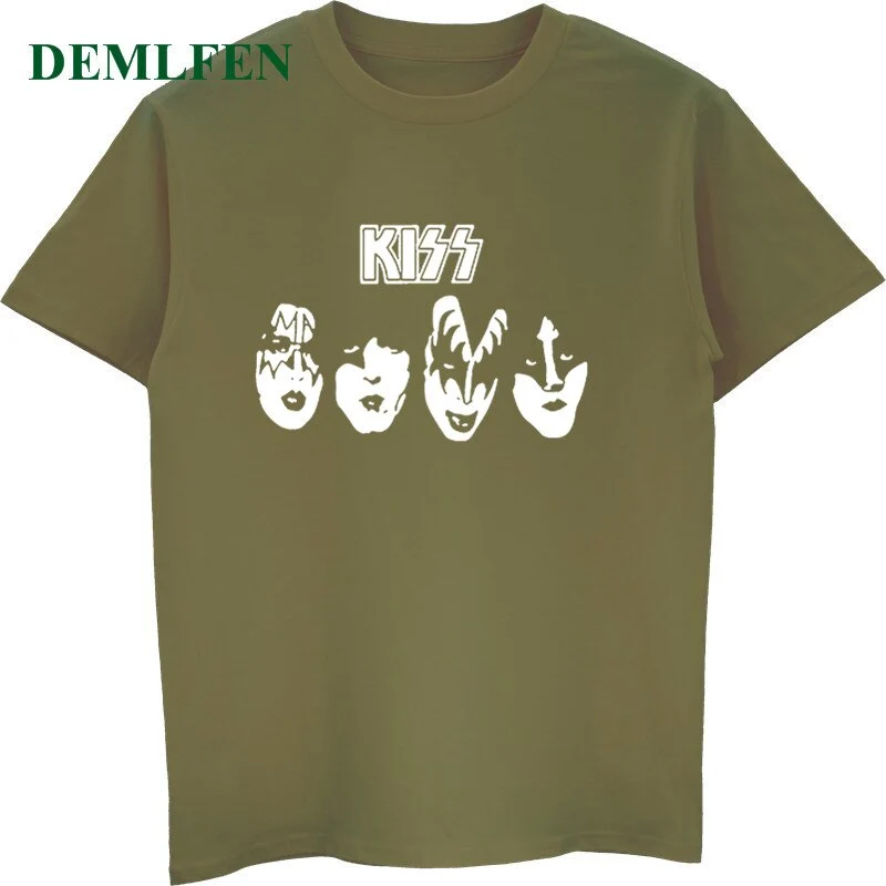 Herren Kiss Rock Band T-Shirt Rundhals Unisex Sommer Streetwear 100% Baumwolle