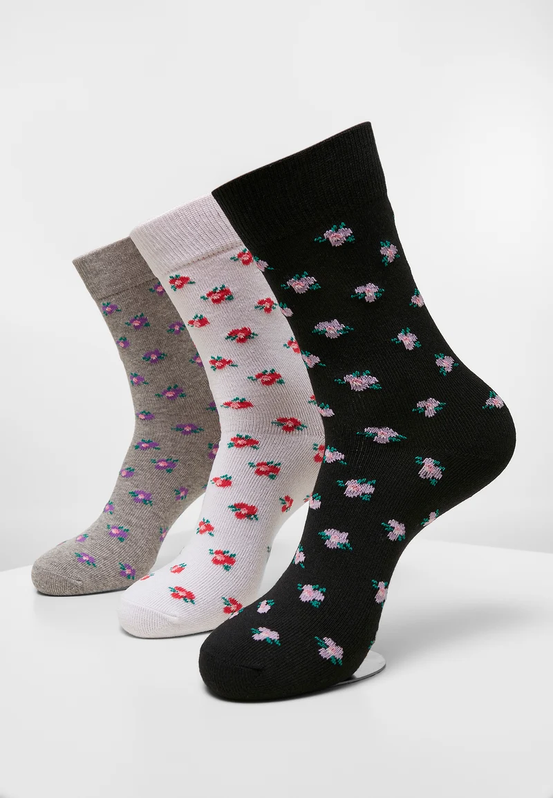 UC Recycled Yarn Flower Socks 3-Pack