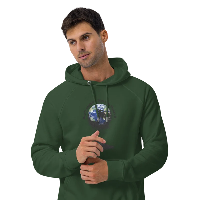 Unisex Bio-Raglan-Hoodie Don't waste it. There is no Planet B.