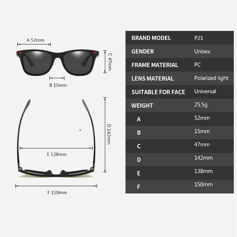 Fashion Herren HD Polarisiert Sonnenbrille 100% UV400 Polycarbonat Pilotenbrille