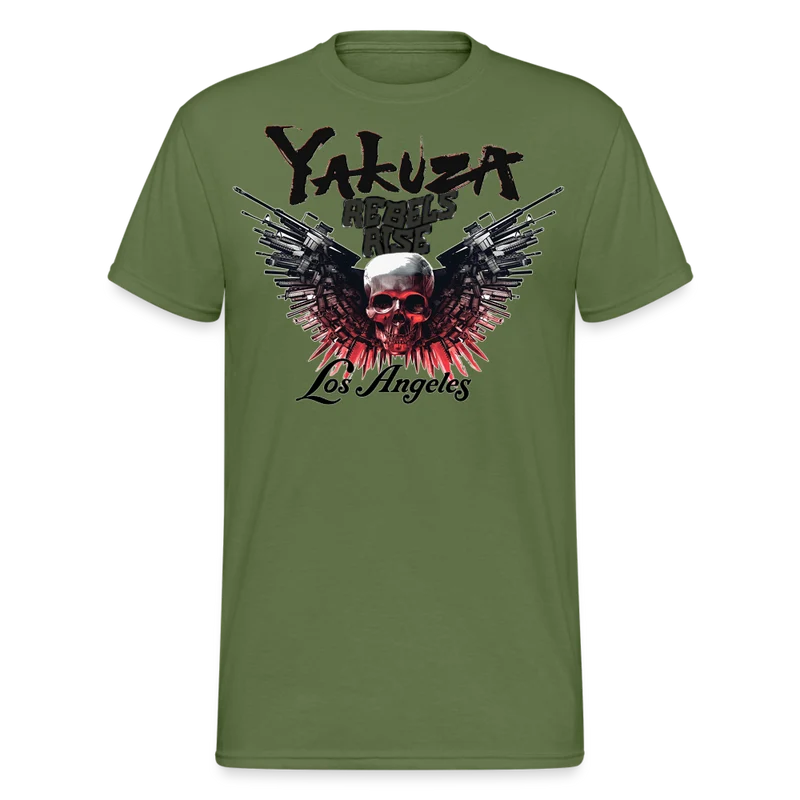 Herren Yakuza T-Shirt Rundhals Unisex Streetwear Gildan 100% Baumwolle