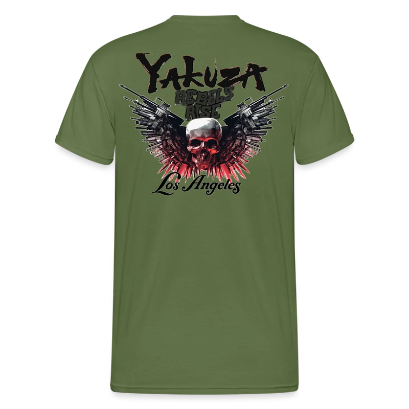 Herren Yakuza T-Shirt Rundhals Unisex Streetwear Gildan 100% Baumwolle