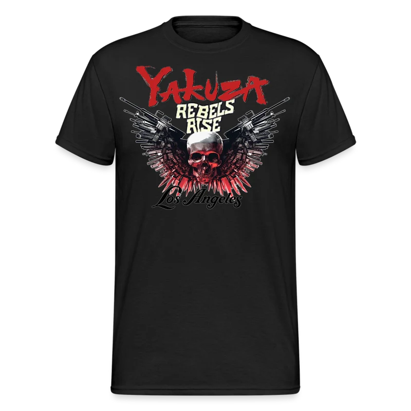 Herren Yakuza T-Shirt Rundhals Unisex Streetwear Gildan 100% Baumwolle