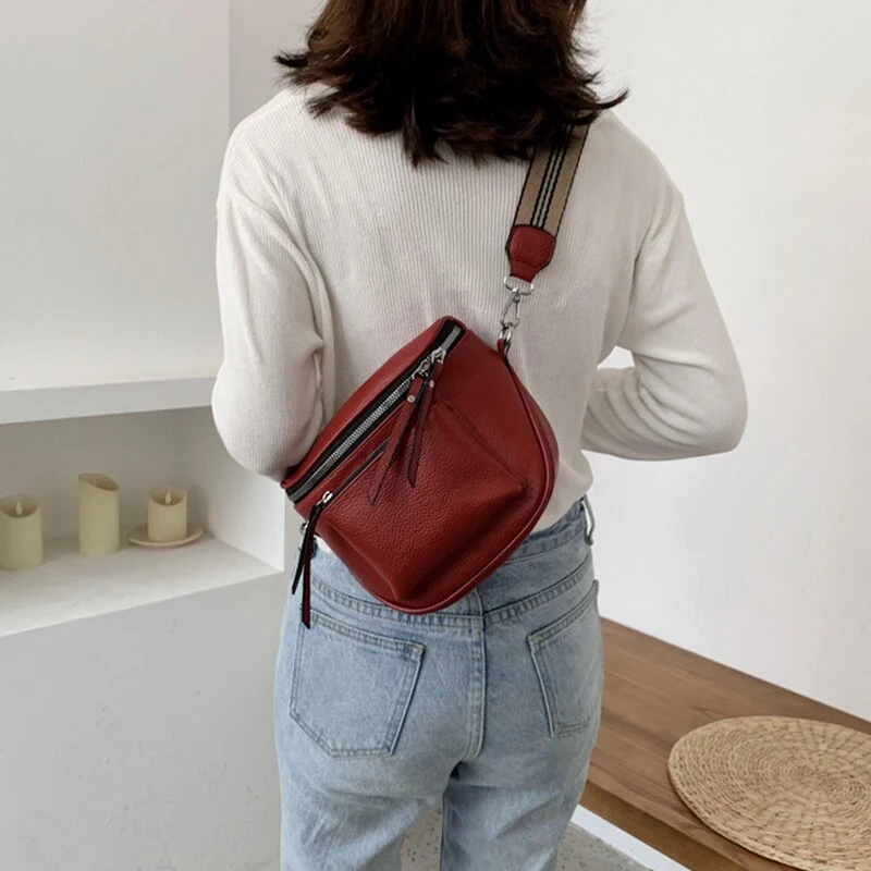 CROSSOVER BAUCHTASCHE HÜFTTASCHE UMHÄNGETASCHE BODYBAG PU Leder NEU