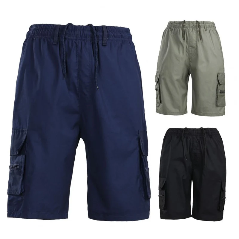 Herren Shorts Bermuda Cargo Pants Vintage Casual Sommer Capri Kurze Hose