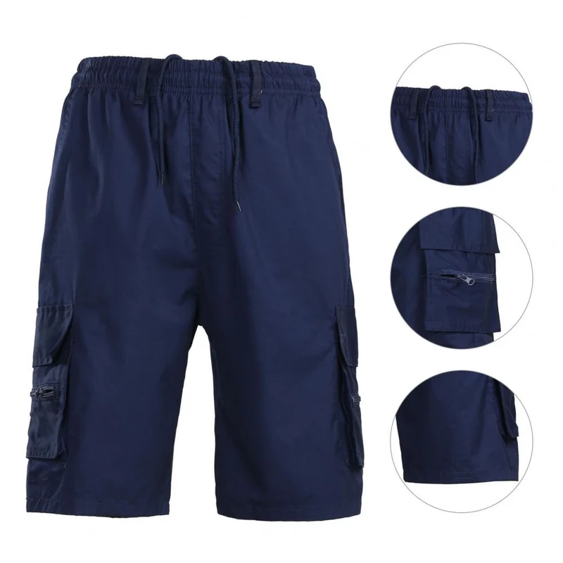 Herren Shorts Bermuda Cargo Pants Vintage Casual Sommer Capri Kurze Hose